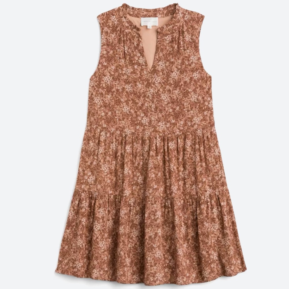 French Grey Rylan Tiered Dress L